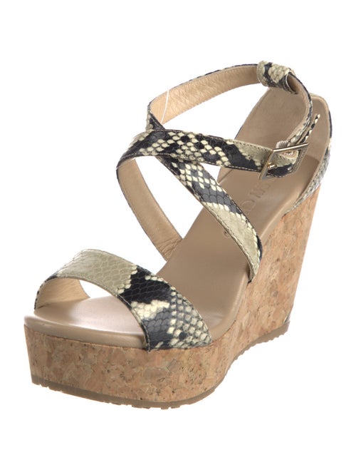 Jimmy Choo Leather Animal Print Gladiator Sandals