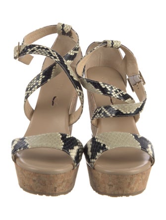 Jimmy Choo Leather Animal Print Gladiator Sandals