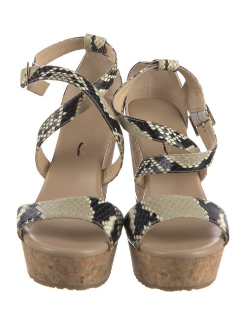 Jimmy Choo Leather Animal Print Gladiator Sandals