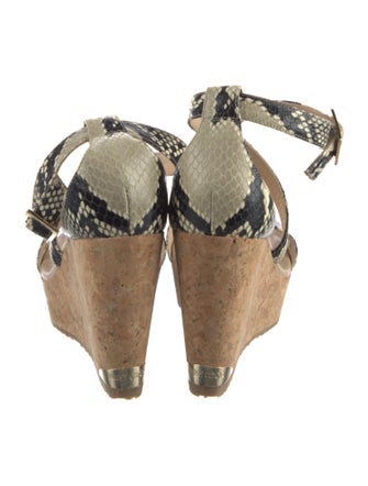 Jimmy Choo Leather Animal Print Gladiator Sandals