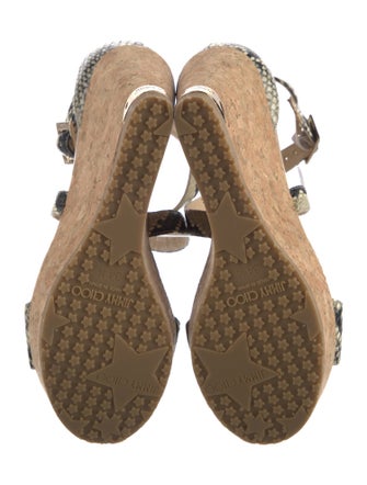 Jimmy Choo Leather Animal Print Gladiator Sandals