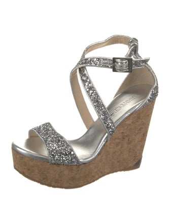 Jimmy Choo Glitter Glitter Accents Sandals