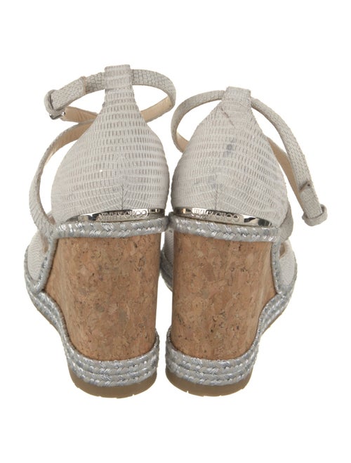 Jimmy Choo Leather Glitter Accents Sandals