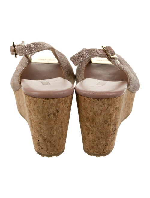 Jimmy Choo Leather Glitter Accents Slingback Sandals