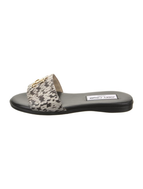 Jimmy Choo Leather Animal Print Slides