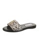 Jimmy Choo Leather Animal Print Slides