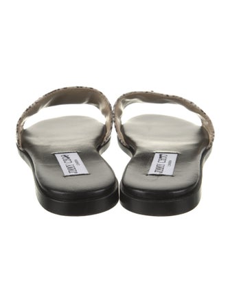 Jimmy Choo Leather Animal Print Slides