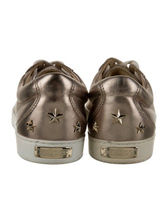 Jimmy Choo Leather Studded Accents Sneakers