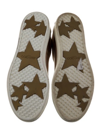 Jimmy Choo Leather Studded Accents Sneakers
