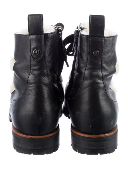 Jimmy Choo Leather Fur Trim Hiking Boots