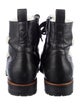Jimmy Choo Leather Fur Trim Hiking Boots