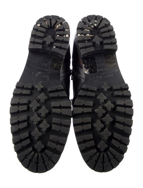 Jimmy Choo Leather Fur Trim Hiking Boots