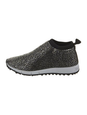 Jimmy Choo Printed Crystal Embellishments Sock Sneakers