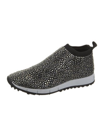 Jimmy Choo Printed Crystal Embellishments Sock Sneakers