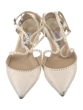 Jimmy Choo Leather Studded Accents Flats
