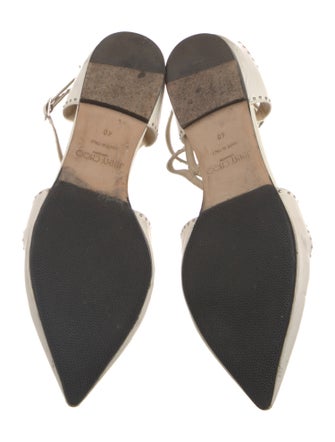 Jimmy Choo Leather Studded Accents Flats
