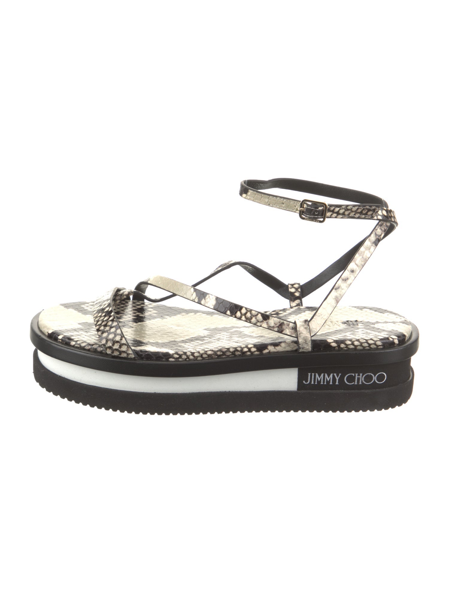 Jimmy Choo Leather Animal Print Sandals