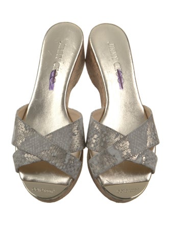 Jimmy Choo Suede Animal Print Slides