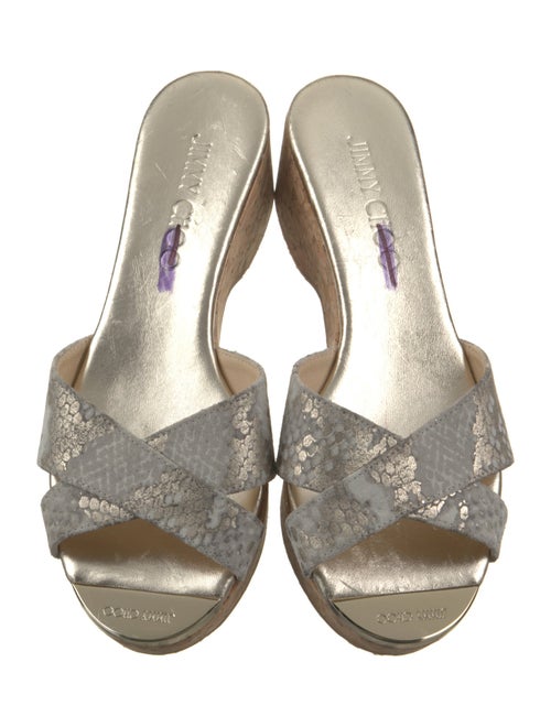 Jimmy Choo Suede Animal Print Slides