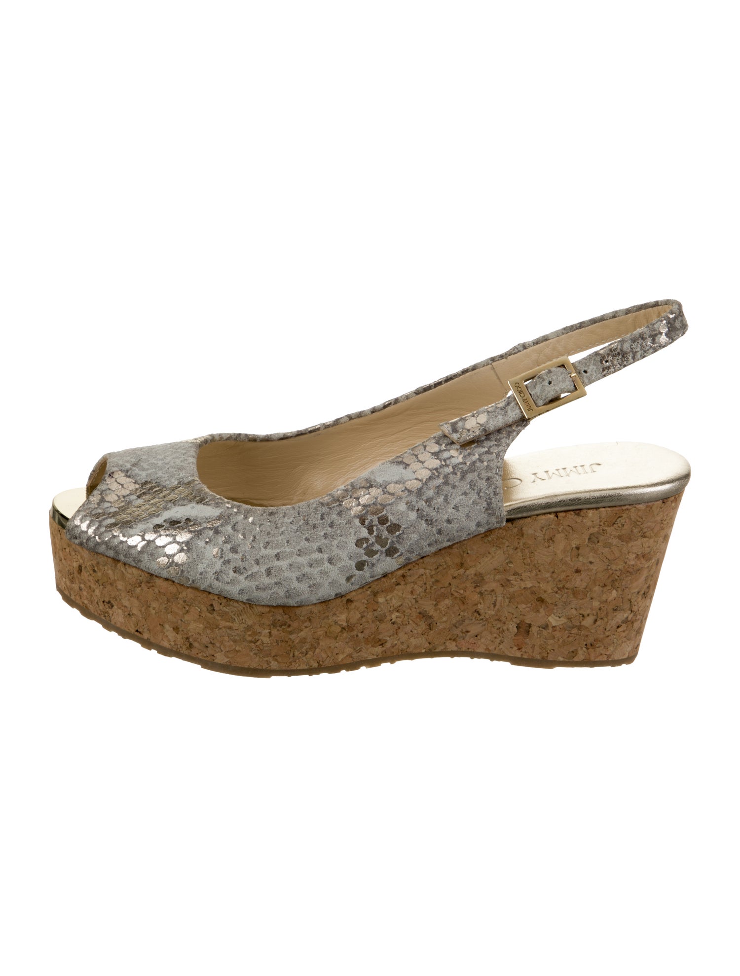 Jimmy Choo Suede Animal Print Slingback Sandals