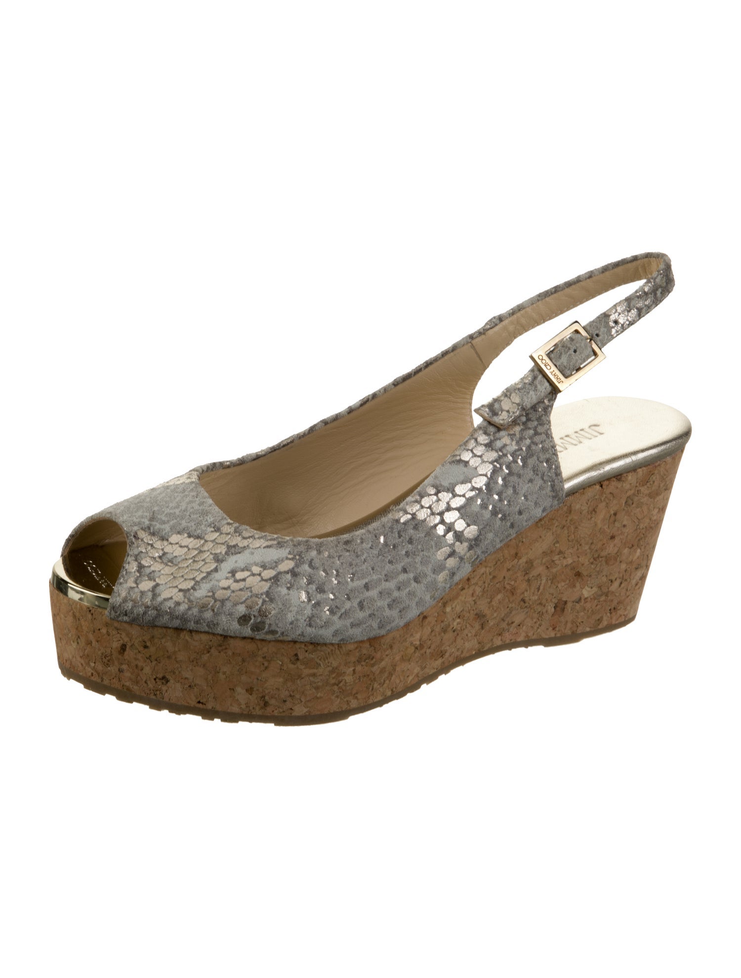 Jimmy Choo Suede Animal Print Slingback Sandals