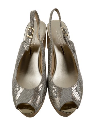 Jimmy Choo Suede Animal Print Slingback Sandals