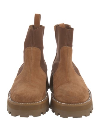 Jimmy Choo Suede Crystal Embellishments Chelsea Boots