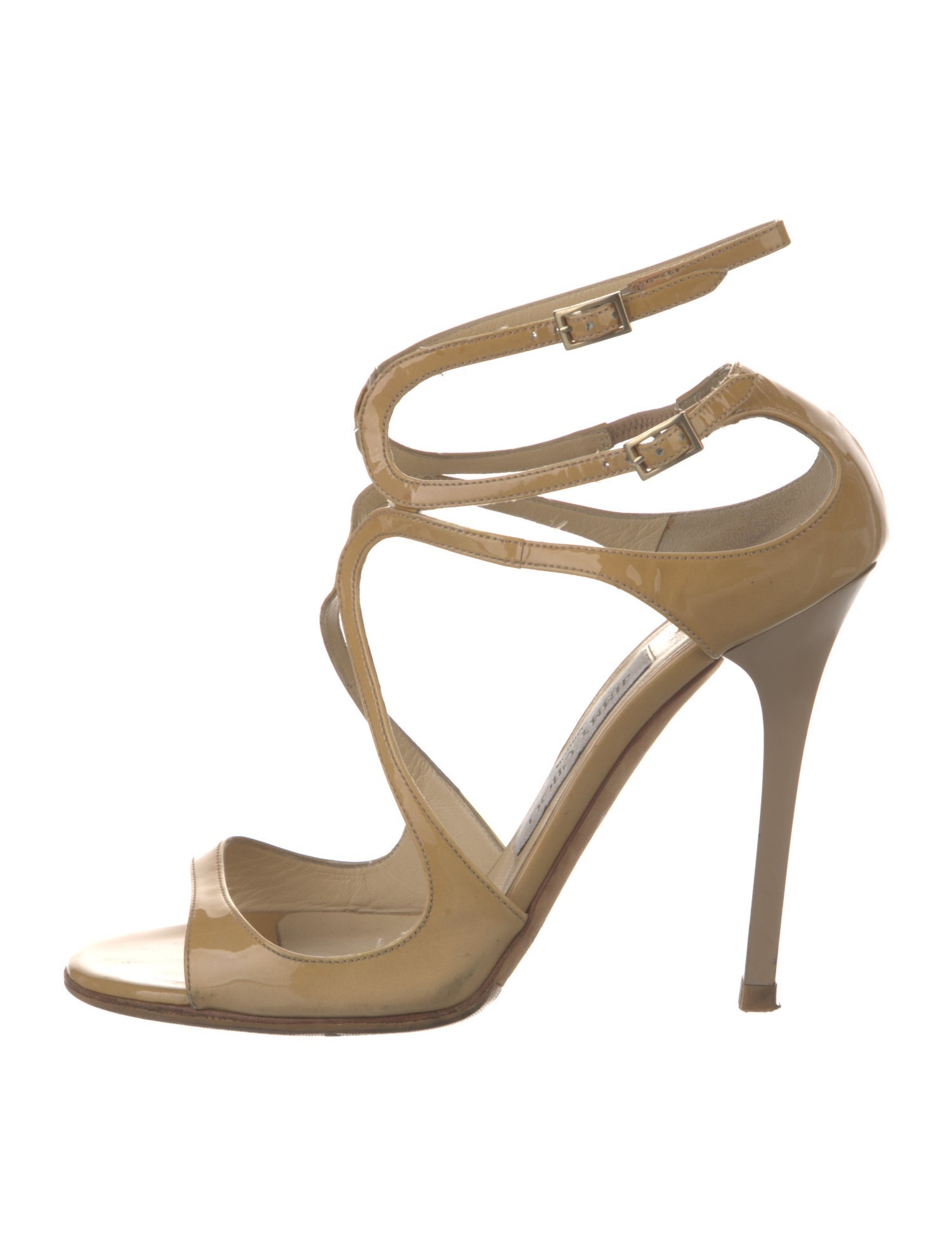 Jimmy Choo Patent Leather Cutout Accent Sandals