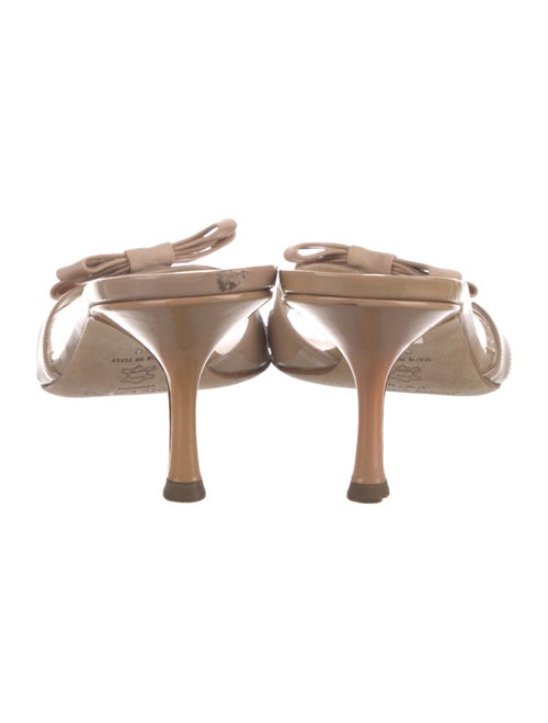 Jimmy Choo Patent Leather Bow Accents Slides