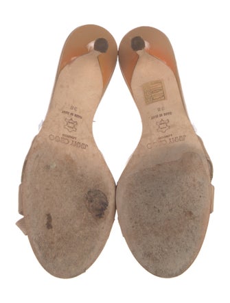 Jimmy Choo Patent Leather Bow Accents Slides
