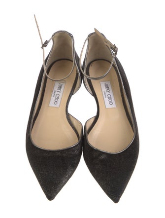 Jimmy Choo Velvet Cutout Accent D'Orsay Flats