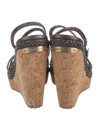 Jimmy Choo Leather Crystal Embellishments Espadrilles