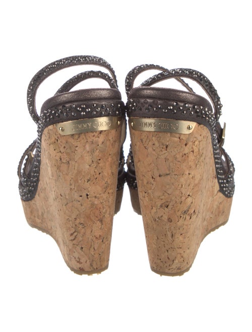 Jimmy Choo Leather Crystal Embellishments Espadrilles