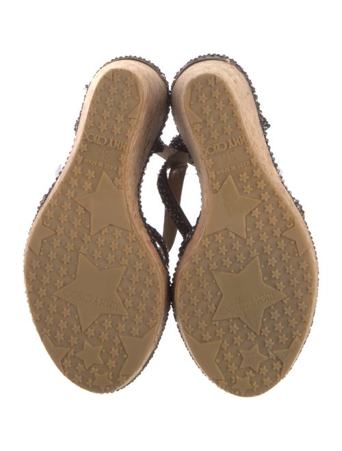 Jimmy Choo Leather Crystal Embellishments Espadrilles