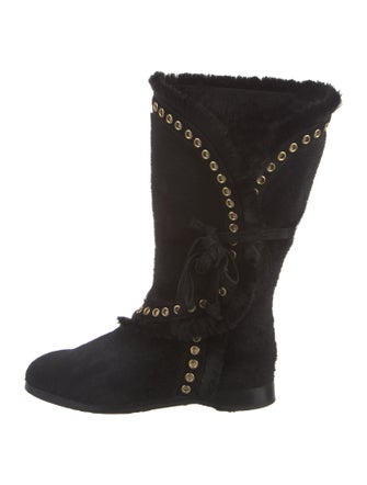 Jimmy Choo Ponyhair Lace-Up Boots