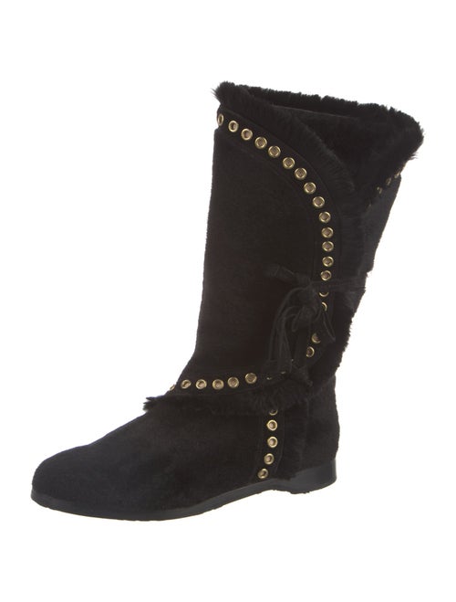 Jimmy Choo Ponyhair Lace-Up Boots