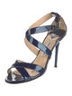 Jimmy Choo Patent Leather Leather Trim Embellishment Sandals