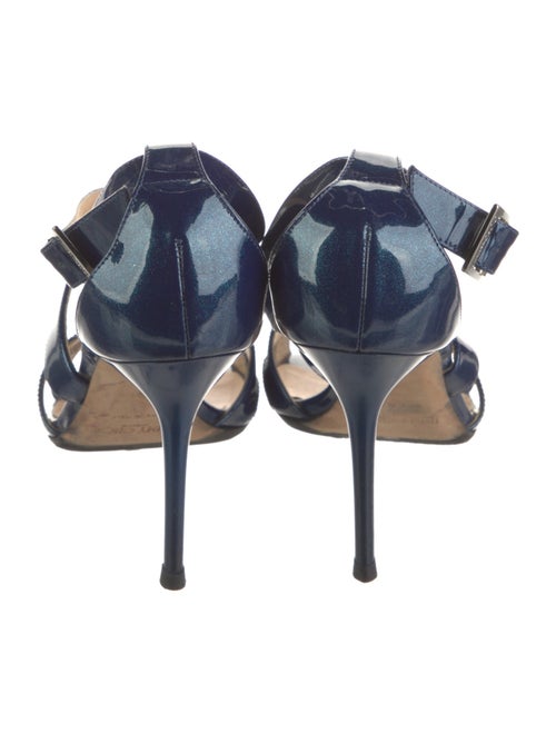 Jimmy Choo Patent Leather Leather Trim Embellishment Sandals