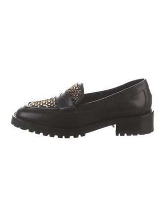Jimmy Choo Patent Leather Crystal Embellishments Loafers