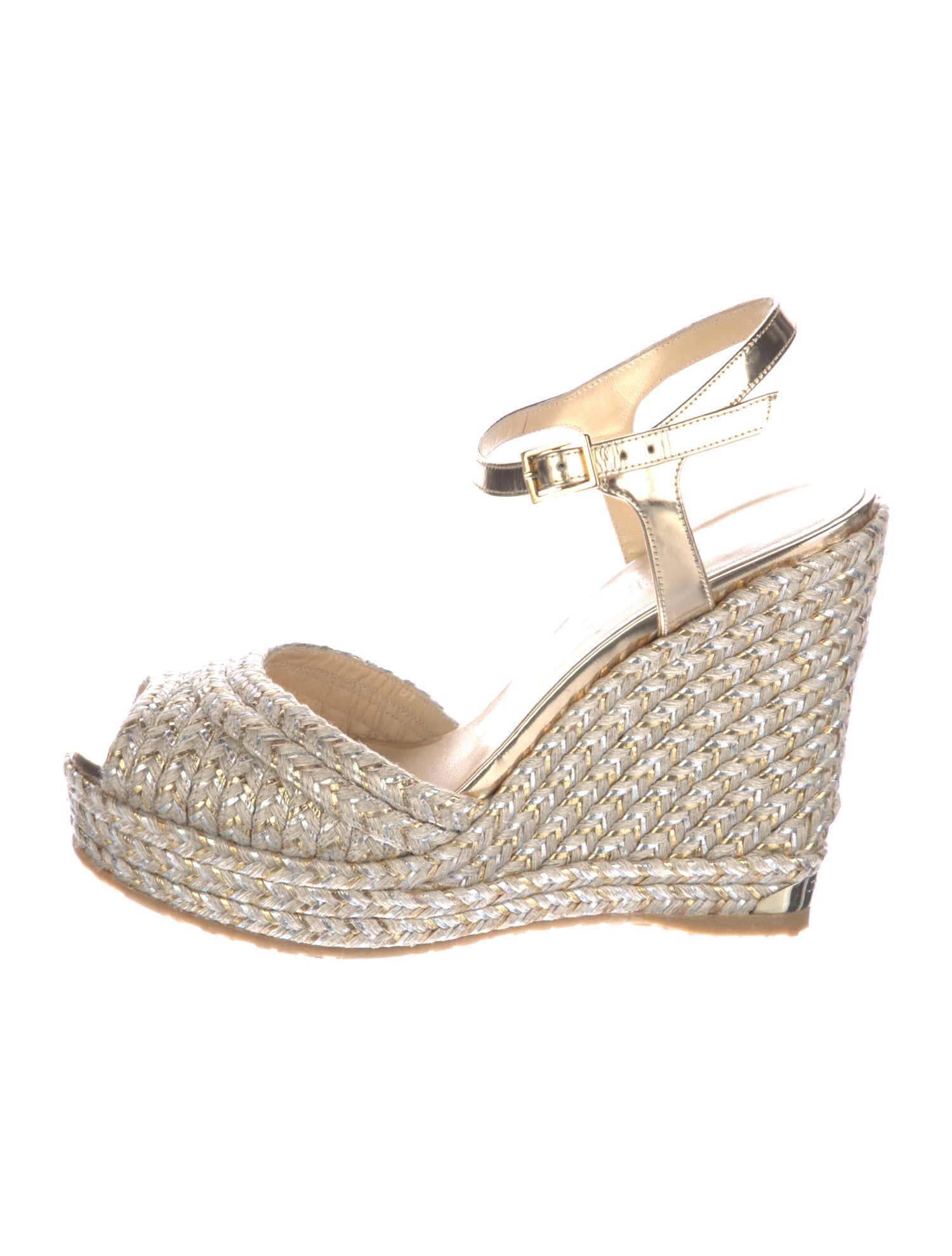 Jimmy Choo Jute Glitter Accents Espadrilles