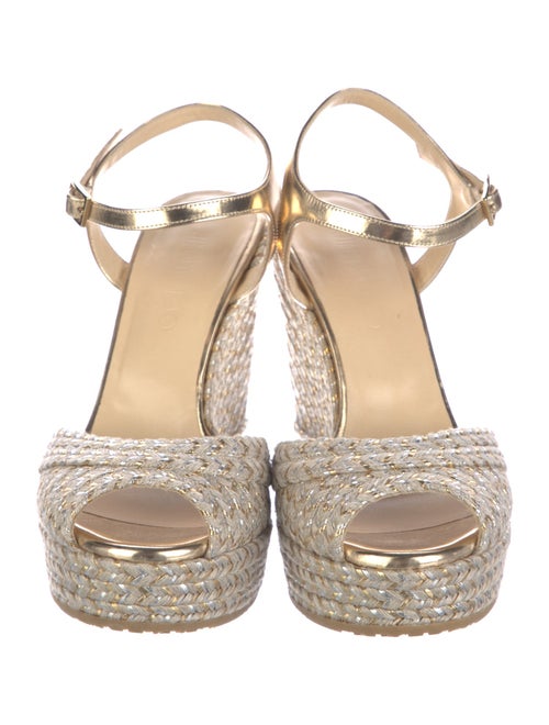 Jimmy Choo Jute Glitter Accents Espadrilles