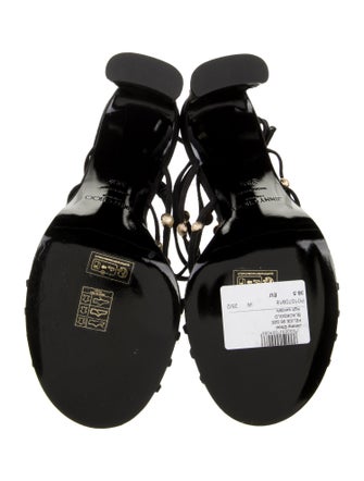 Jimmy Choo Suede Beaded Accents Slingback Sandals