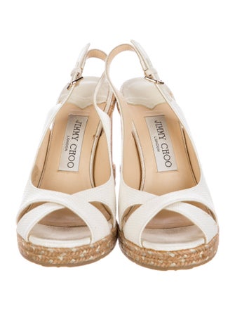 Jimmy Choo Leather Animal Print Slingback Sandals