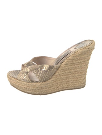 Jimmy Choo Leather Animal Print Espadrilles