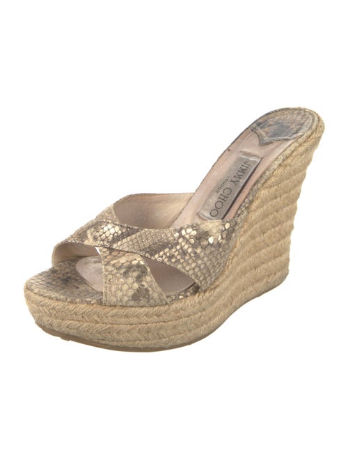 Jimmy Choo Leather Animal Print Espadrilles