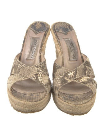 Jimmy Choo Leather Animal Print Espadrilles