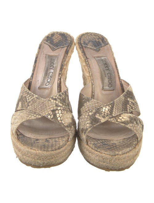 Jimmy Choo Leather Animal Print Espadrilles
