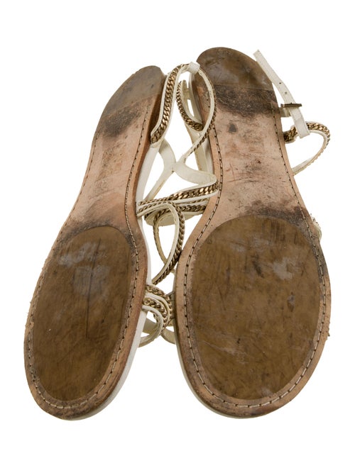 Jimmy Choo Leather Chain-Link Accents Slingback Sandals