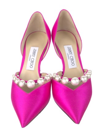 Jimmy Choo Satin Beaded Accents D'Orsay Pumps