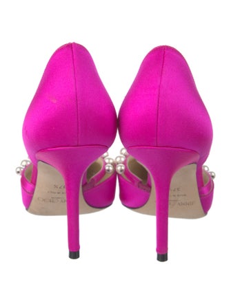 Jimmy Choo Satin Beaded Accents D'Orsay Pumps